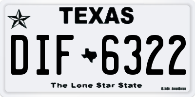 TX license plate DIF6322