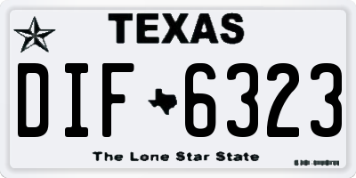 TX license plate DIF6323