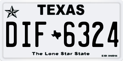 TX license plate DIF6324