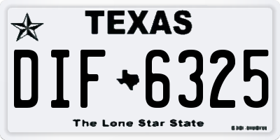 TX license plate DIF6325