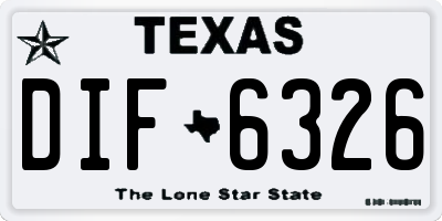 TX license plate DIF6326