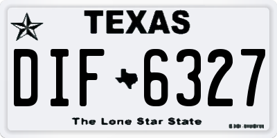 TX license plate DIF6327
