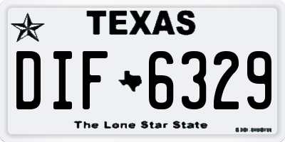 TX license plate DIF6329