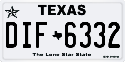 TX license plate DIF6332