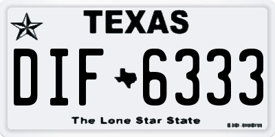 TX license plate DIF6333