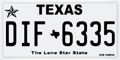 TX license plate DIF6335