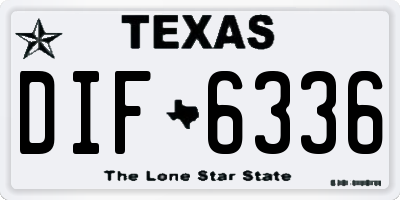 TX license plate DIF6336