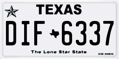 TX license plate DIF6337