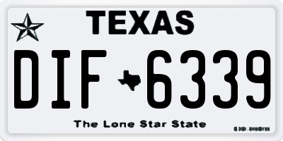 TX license plate DIF6339