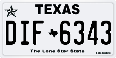 TX license plate DIF6343