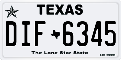 TX license plate DIF6345