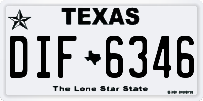 TX license plate DIF6346