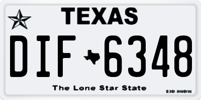 TX license plate DIF6348