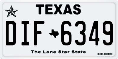 TX license plate DIF6349