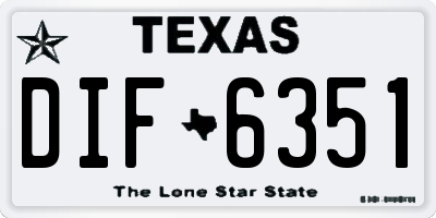 TX license plate DIF6351