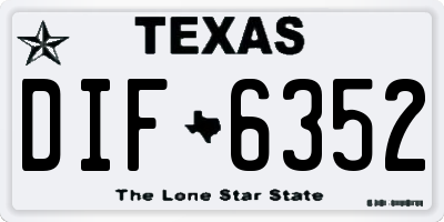 TX license plate DIF6352