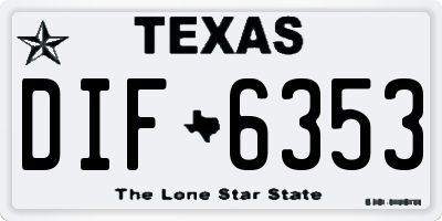 TX license plate DIF6353