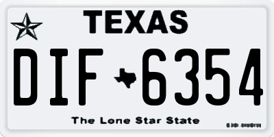 TX license plate DIF6354