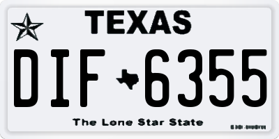TX license plate DIF6355