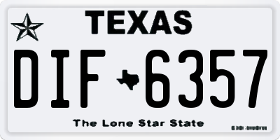 TX license plate DIF6357