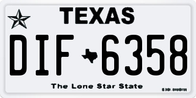 TX license plate DIF6358