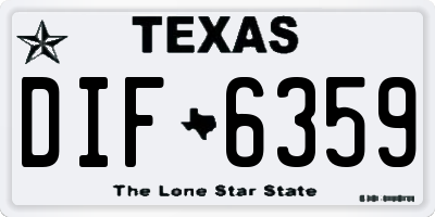 TX license plate DIF6359