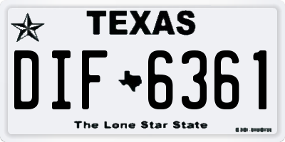 TX license plate DIF6361