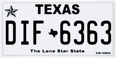 TX license plate DIF6363