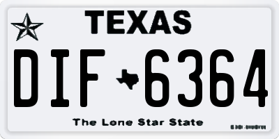 TX license plate DIF6364