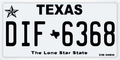 TX license plate DIF6368