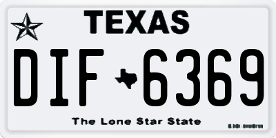TX license plate DIF6369