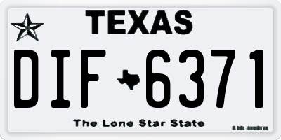 TX license plate DIF6371