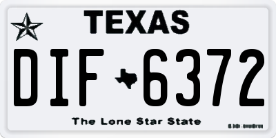 TX license plate DIF6372