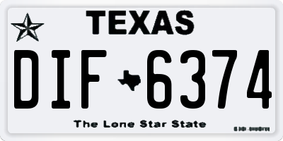 TX license plate DIF6374