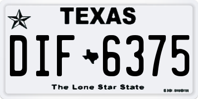 TX license plate DIF6375