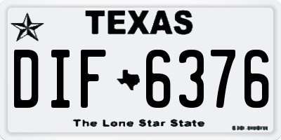 TX license plate DIF6376
