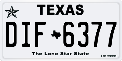 TX license plate DIF6377