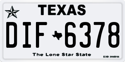 TX license plate DIF6378