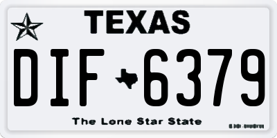TX license plate DIF6379