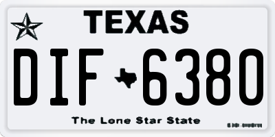 TX license plate DIF6380
