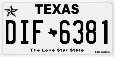 TX license plate DIF6381