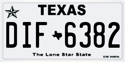 TX license plate DIF6382