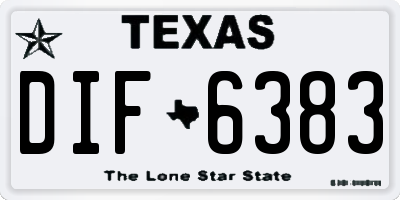TX license plate DIF6383
