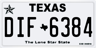 TX license plate DIF6384