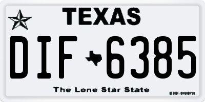TX license plate DIF6385