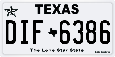 TX license plate DIF6386