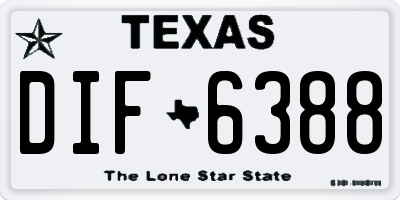 TX license plate DIF6388