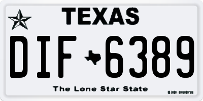 TX license plate DIF6389
