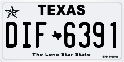 TX license plate DIF6391