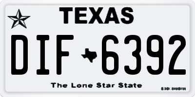 TX license plate DIF6392